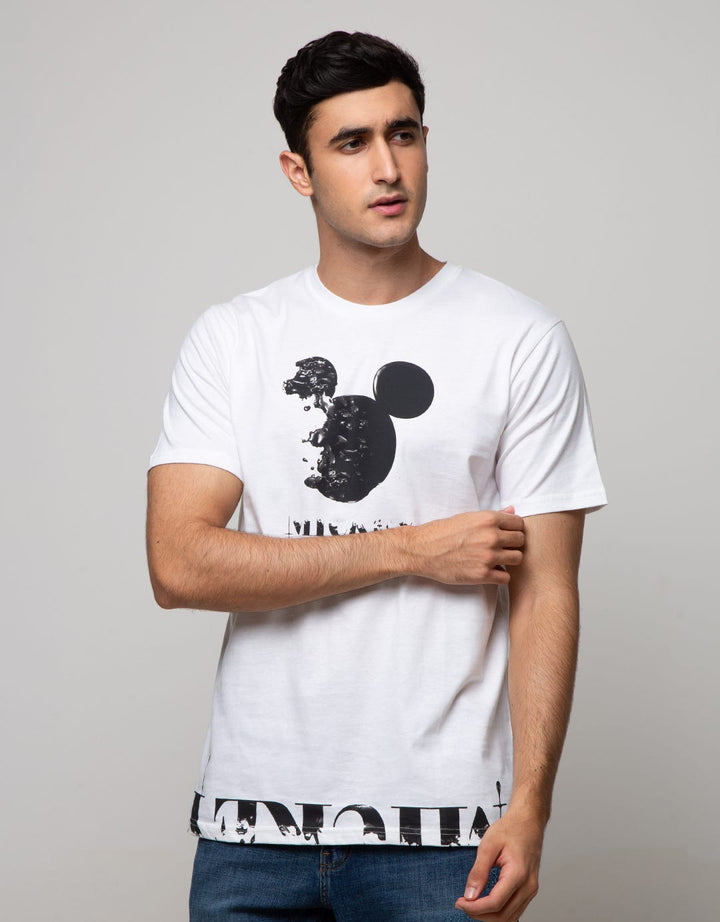 Disney Mickey Mouse Logo Front Short Sleeve T-Shirt