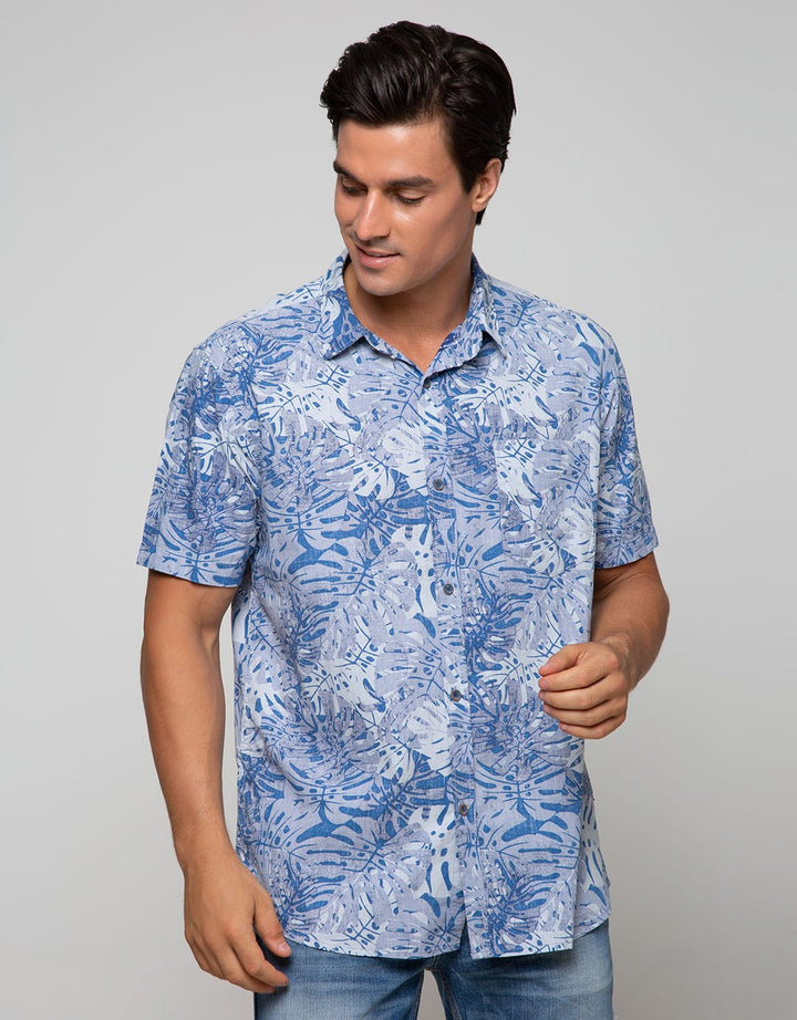 Gab's Short Sleeve Shirt Leaf Print