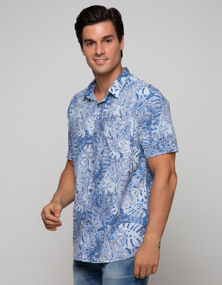 Gab's Short Sleeve Shirt Leaf Print