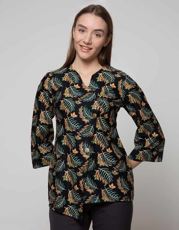 Adikusuma Blouse Batik Striped Leaves