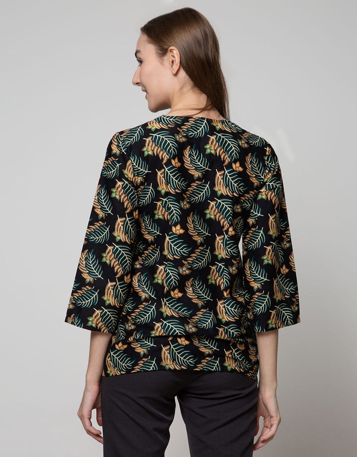 Adikusuma Blouse Batik Striped Leaves