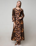 Adikusuma Long Dress Batik Leaves Mix Truntum