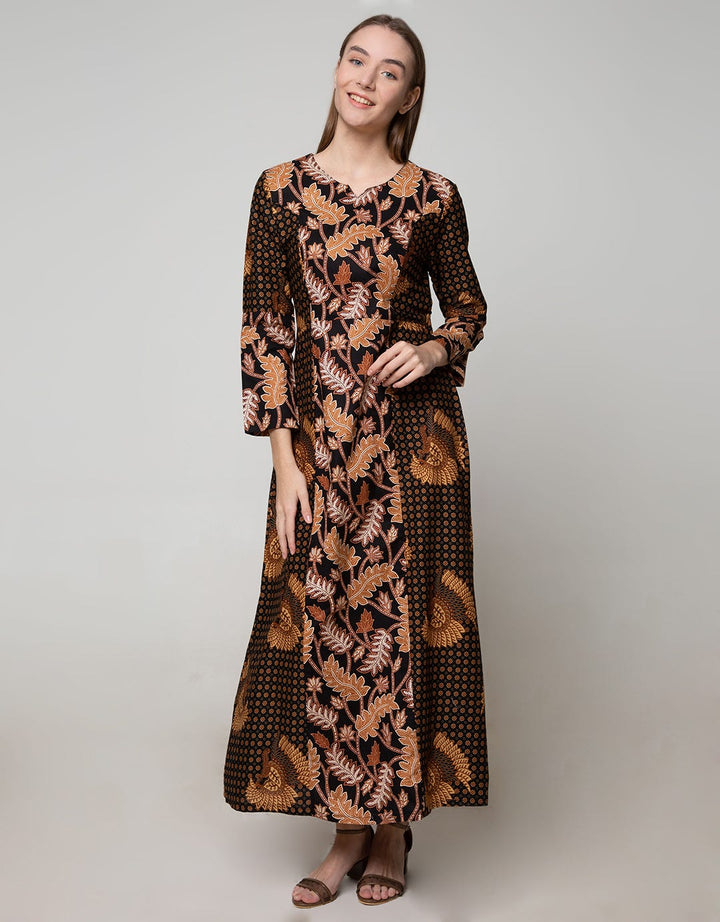 Adikusuma Long Dress Batik Leaves Mix Truntum