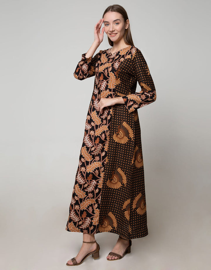 Adikusuma Long Dress Batik Leaves Mix Truntum