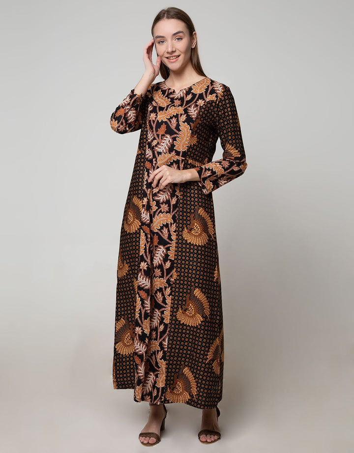 Adikusuma Long Dress Batik Leaves Mix Truntum