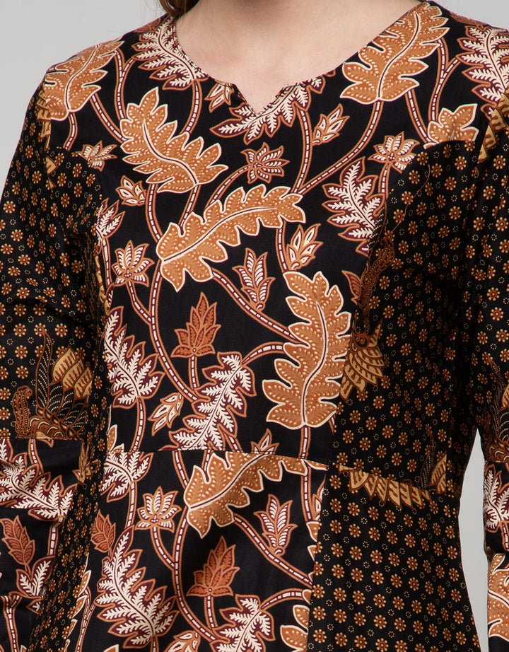 Adikusuma Long Dress Batik Leaves Mix Truntum