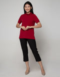 Connexion Capri Pants Crop Stretch With Horn Button Pocket