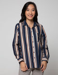 Connexion Long Sleeve Shirt Print Stripes With 1 Pocket