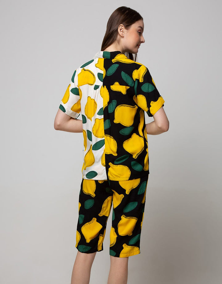 Nevada Short Sleeve Pajama Capri Big Lemonia
