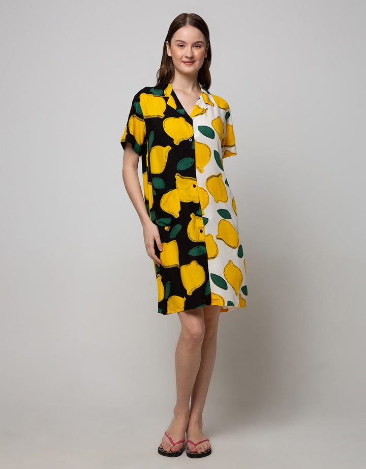 Nevada Short Sleeve Midi Dress Big Lemonia
