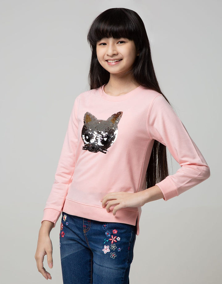 Aero Sweatshirt Sequin Cat Gold