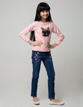 Aero Sweatshirt Sequin Cat Gold