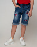 Nevada Denim Short Pants Crop Destroyed Check