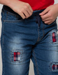 Nevada Denim Short Pants Crop Destroyed Check