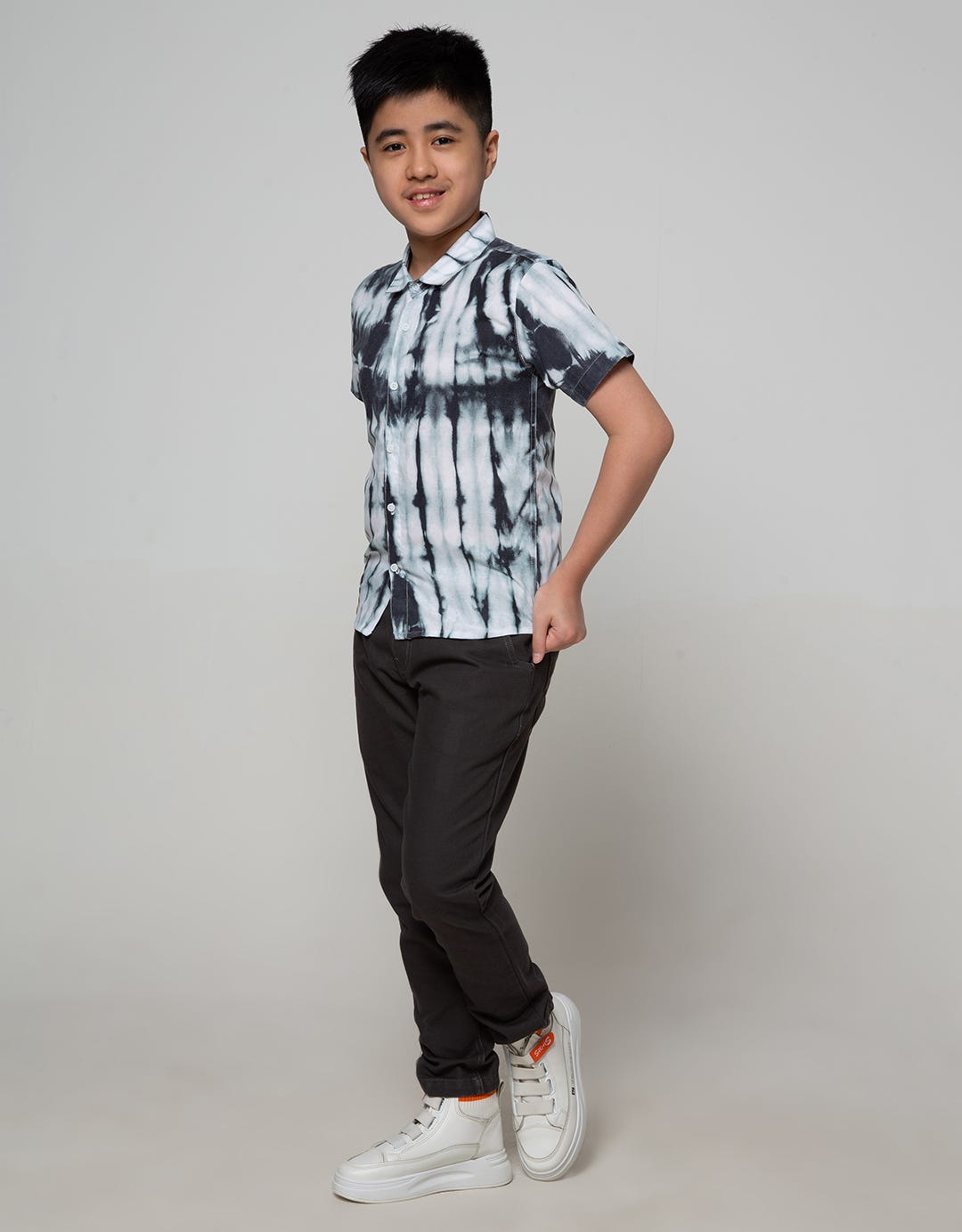 Nevada Short Sleeve Shirt Tiedye Black &amp; White