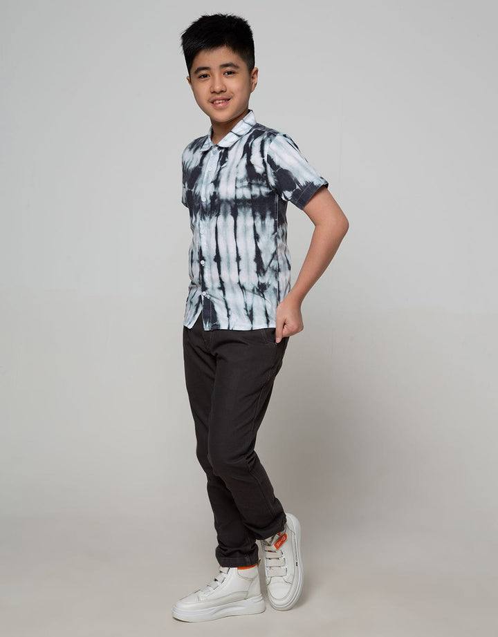 Nevada Short Sleeve Shirt Tiedye Black &amp; White