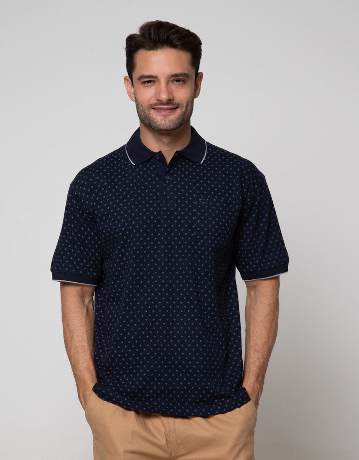 Cole Short Sleeve Polo Shirt Aop Print Diamond