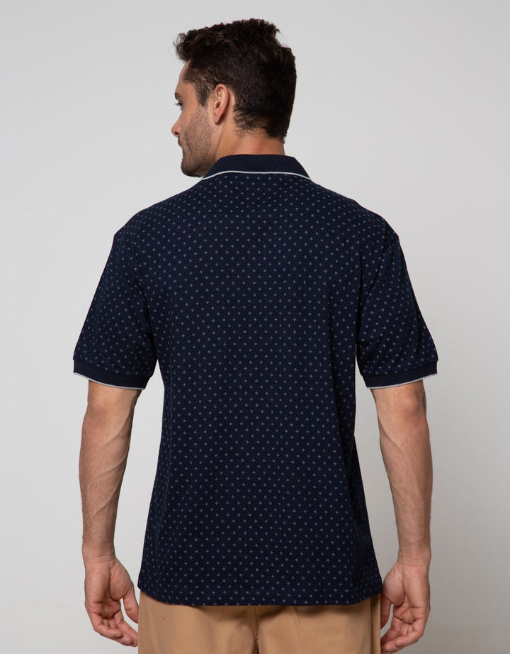 Cole Short Sleeve Polo Shirt Aop Print Diamond