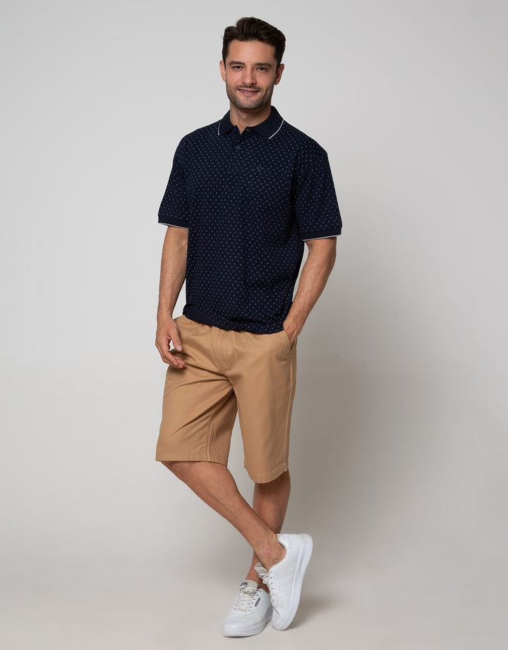 Cole Short Sleeve Polo Shirt Aop Print Diamond