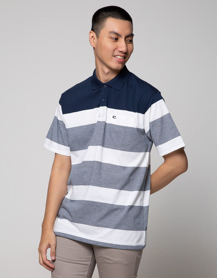Cole Short Sleeve Polo Shirt Stripe Chest