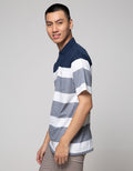 Cole Short Sleeve Polo Shirt Stripe Chest