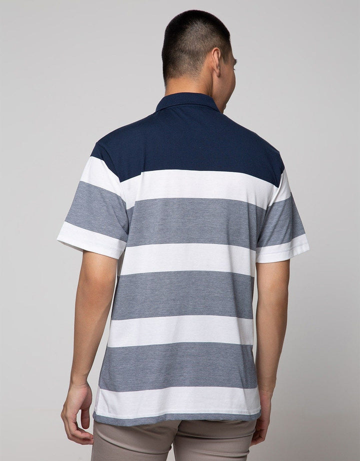 Cole Short Sleeve Polo Shirt Stripe Chest