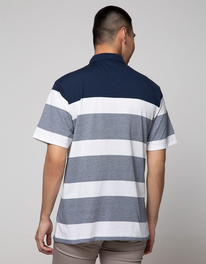 Cole Short Sleeve Polo Shirt Stripe Chest