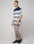 Cole Short Sleeve Polo Shirt Stripe Chest