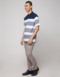 Cole Short Sleeve Polo Shirt Stripe Chest