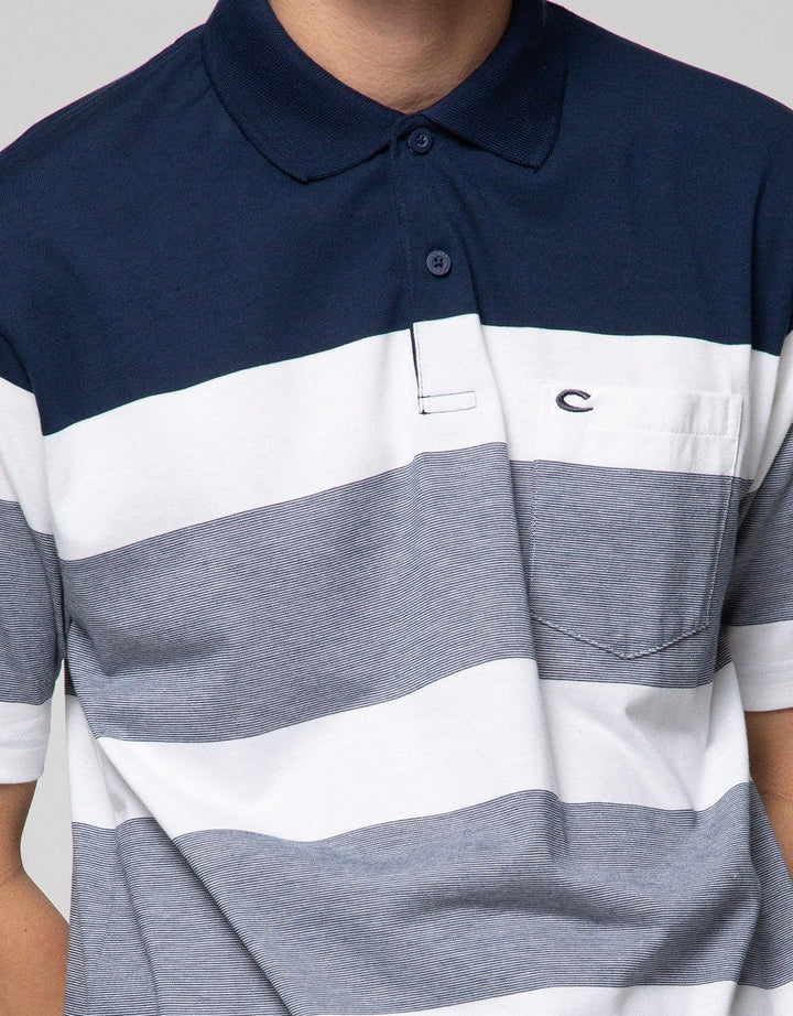 Cole Short Sleeve Polo Shirt Stripe Chest