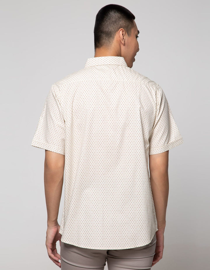 Cole Short Sleeve Shirt Woven Print Melange Look With Icon