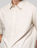 Cole Short Sleeve Shirt Woven Print Melange Look With Icon