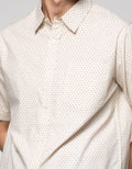 Cole Short Sleeve Shirt Woven Print Melange Look With Icon