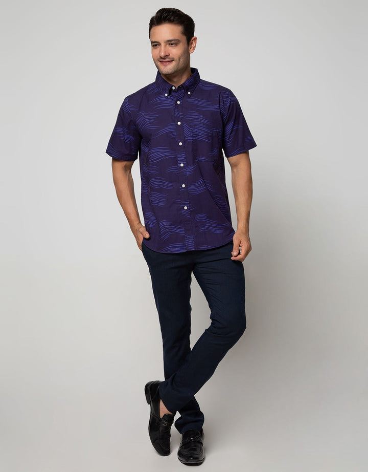 Cole Short Sleeve Shirt Print All Over Wave