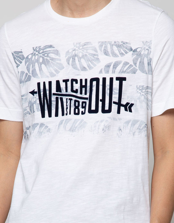 Watchout Leaf Print Shadow T-Shit Jeans