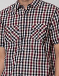Watchout Jeans Plaid Shirt Double Chest Pocket