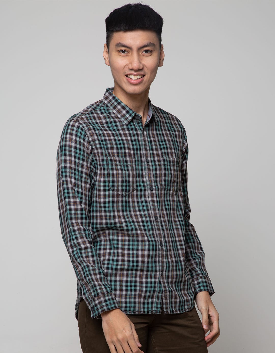 Watchout Jeans Shirt Plaid Motif