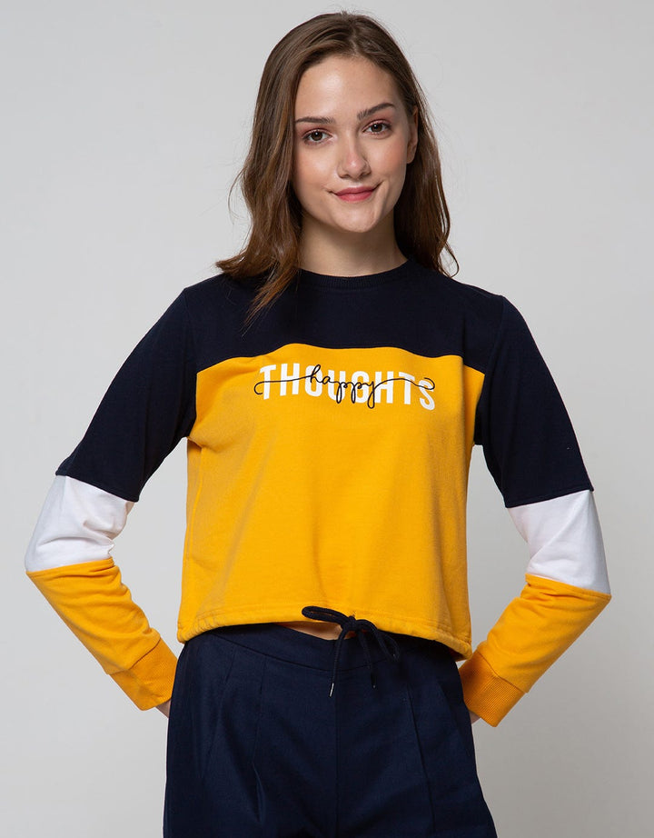 Nevada Sweatshirt Solid Cut And Sew Happy Thoughts