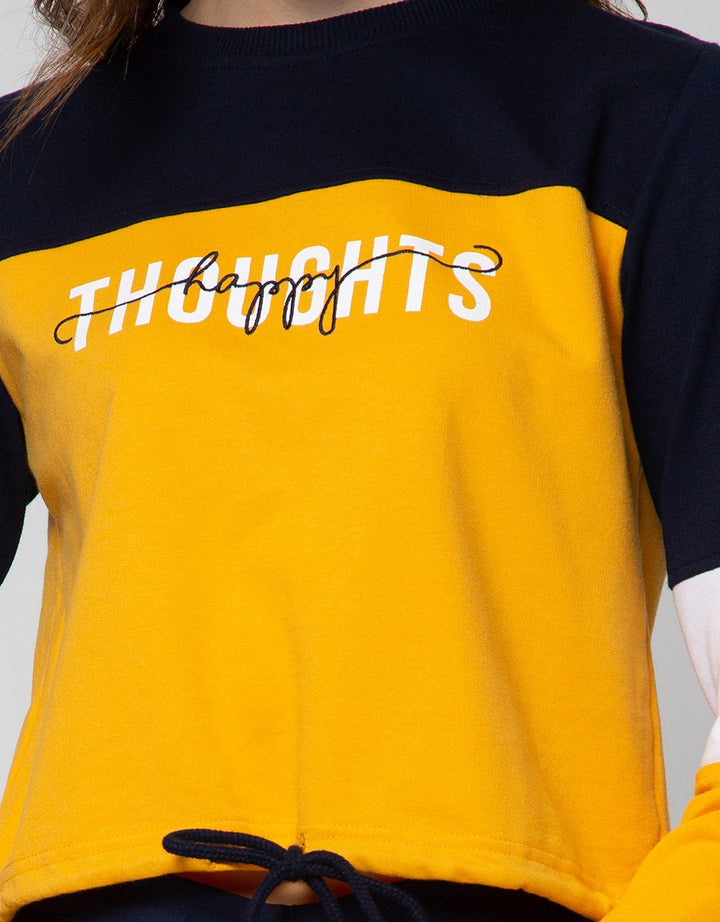 Nevada Sweatshirt Solid Cut And Sew Happy Thoughts