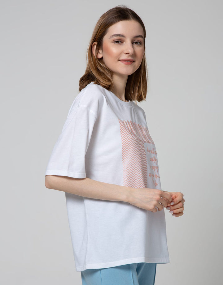Details Short Sleeve T-Shirt With Wording