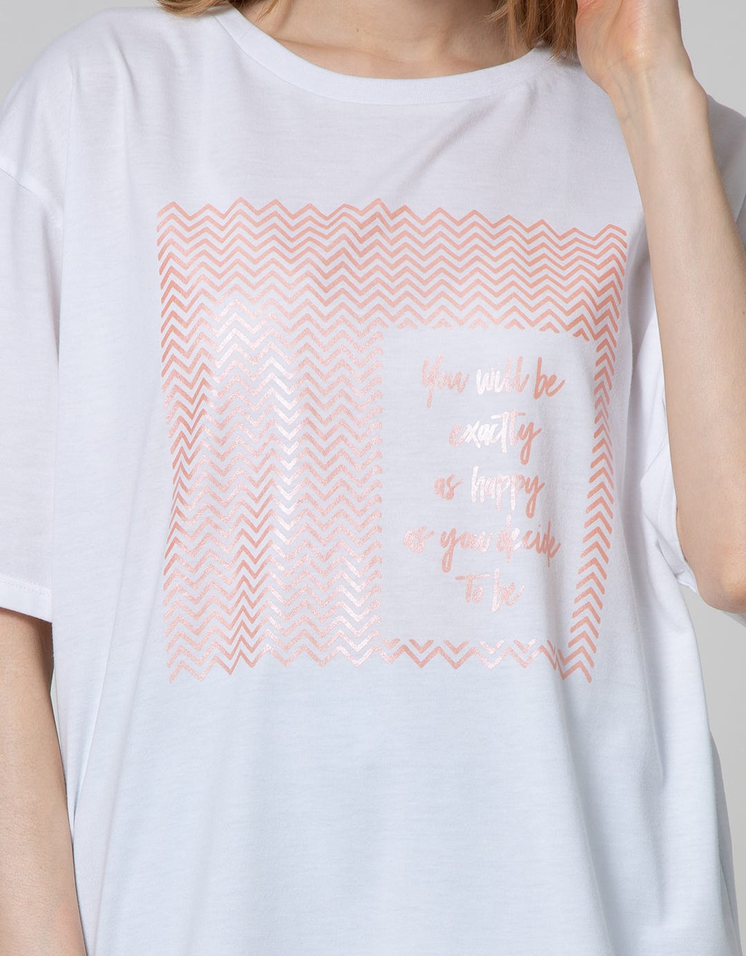 Details Short Sleeve T-Shirt With Wording