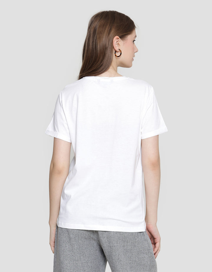 Connexion Enzim Tangan Roll Up Kaos Lengan Pendek Wanita