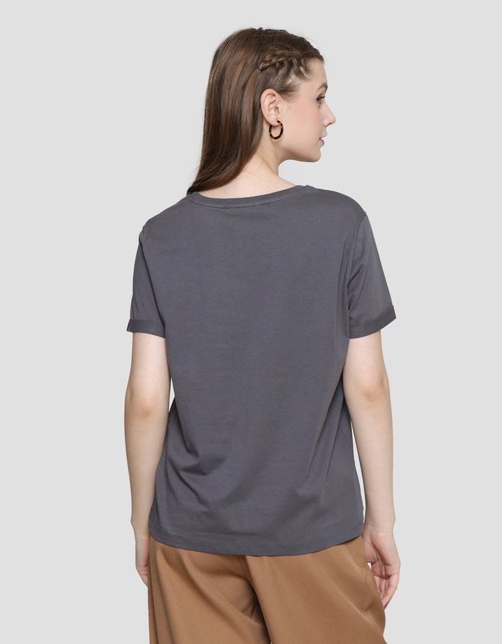 Connexion Enzim Tangan Roll Up Kaos Lengan Pendek Wanita