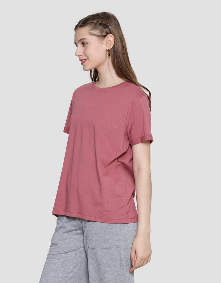 Connexion Enzim Tangan Roll Up Kaos Lengan Pendek Wanita