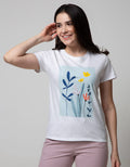 Details Short Sleeve T-Shirt Photoprint Flower In Square Background