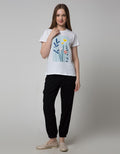 Details Short Sleeve T-Shirt Photoprint Flower In Square Background