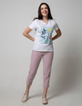 Details Short Sleeve T-Shirt Photoprint Flower In Square Background