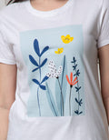 Details Short Sleeve T-Shirt Photoprint Flower In Square Background