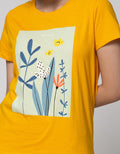 Details Short Sleeve T-Shirt Photoprint Flower In Square Background