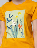 Details Short Sleeve T-Shirt Photoprint Flower In Square Background